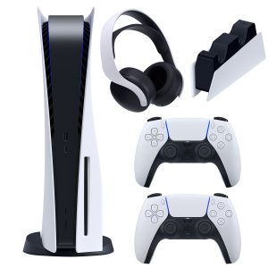 کنسول بازی سونی PlayStation 5 - 1216A دیسکی ظرفیت 825 گیگابایت ریجن اروپا به همراه دسته اضافه و پایه شارژر و هدست