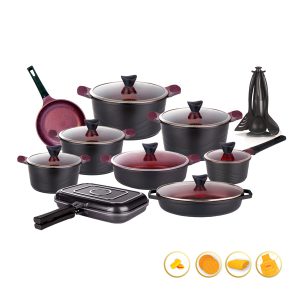 سرویس قابلمه 30 پارچه کاندید اوشن گرانیت زرشکی