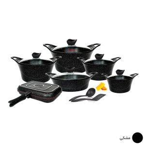 سرویس قابلمه 15 پارچه کاندید کاپری گرانیت خاکستری