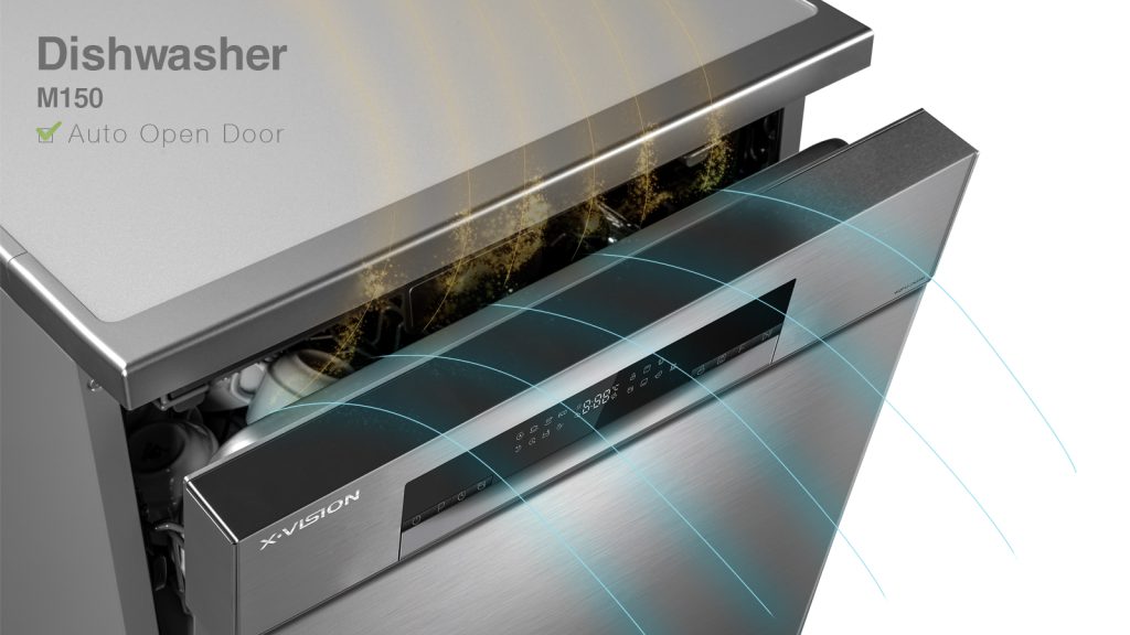 ماشین ظرفشویی ایکس ویژن مدل M150/W/S 1 قابلیت باز شدن خودکار درب (Auto open door)