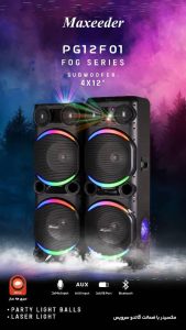 اسپیکر مکسیدر مدل PG12F01 دو ساب 12اینچ (دودزا)