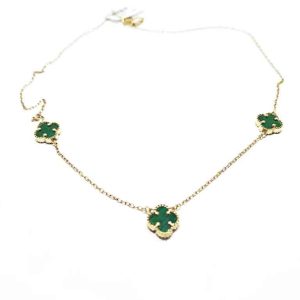 گردنبند طلا ونکلیف سنگ سبز