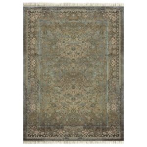 فرش ابریشم نما 12۰۰ شانه مارتیس خاکی کد ۲۵۵۵۰۰۹۰۱۲