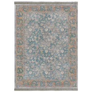 فرش ابریشم نما 1200 شانه فیروزه ای کد T1003