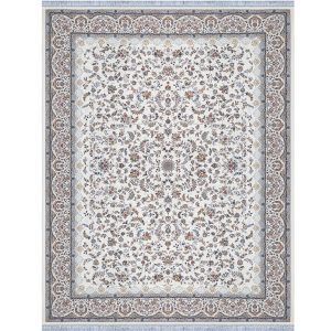 فرش 1500 شانه طرح باغ رز زمینه کرم