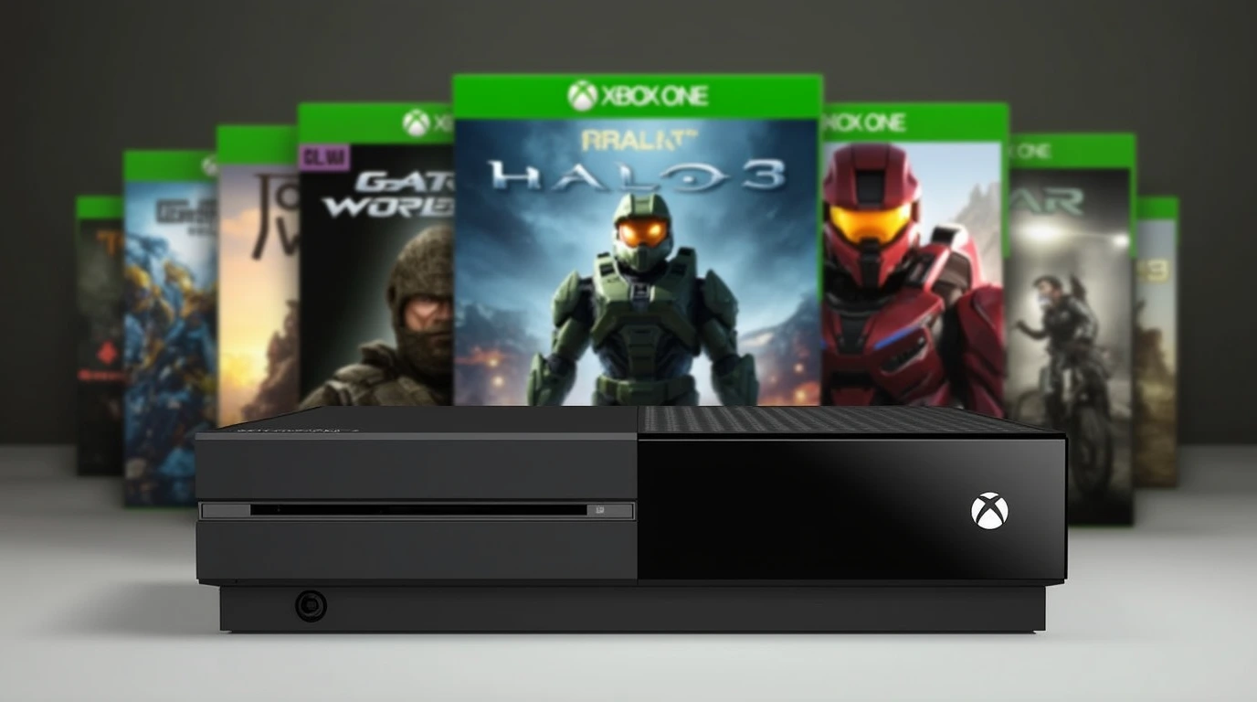 تصویر یک Xbox One به همراه بازی های انحصاری آن 