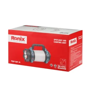 تصویر بسته بندی نورافکن لیتیوم حرفه ای با برد 1200 متر رونیکس مدل RH-4255