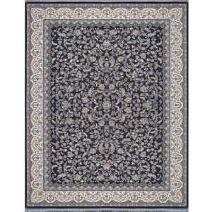 فرش 1500 شانه طرح باغ رز زمینه ذغالی