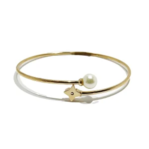 دستبند بنگل گل مروارید