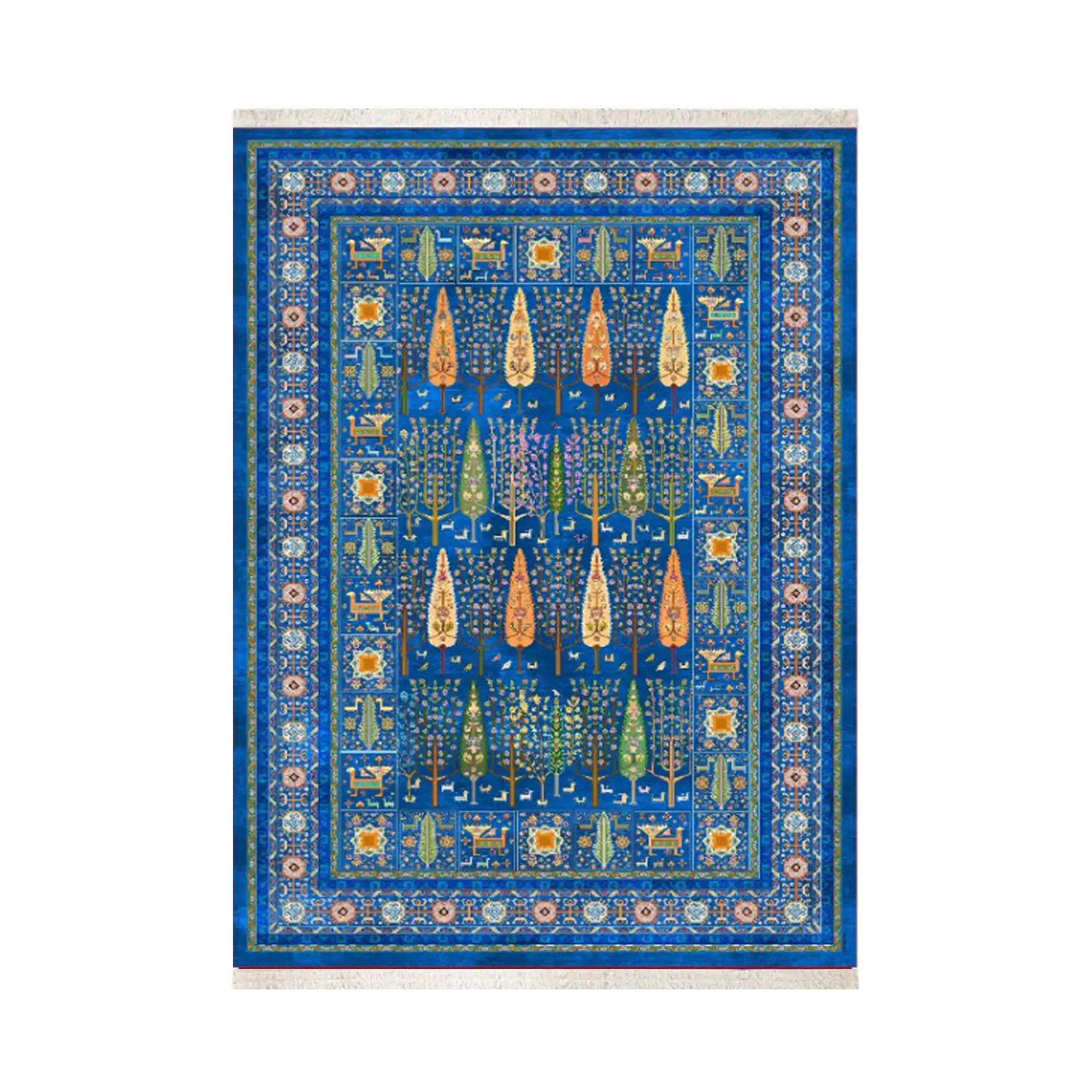 فرش ابریشم ماشینی ۱۲۰۰ شانه کد T1048