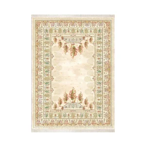 فرش ابریشم نما ماشینی ۱۲۰۰ شانه کد T1063