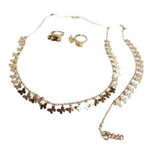 نیم ست طلا پروانه در باد