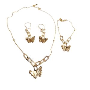 نیم ست طلا دوبل پروانه ی نگین