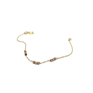 دستبند طلا ال برنادو سه گوی رزگلد سفید