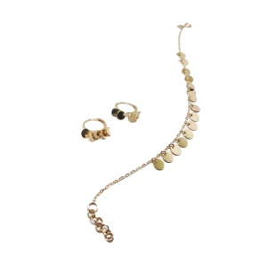 دستبند و گوشواره طلا طرح پولکی