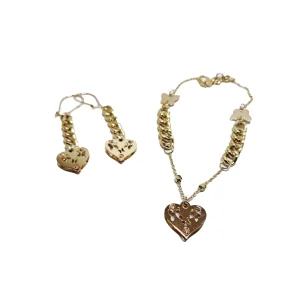 دستبند و گوشواره طلا قلب پروانه ای