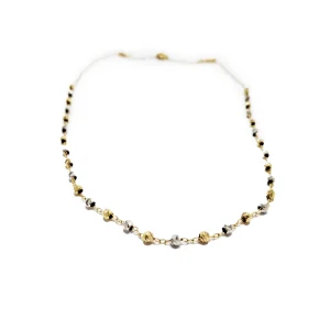 گردنبند طلا ال برنادو تک گوی سفید طلایی