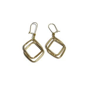 گوشواره طلا روژان طرح لوزی دوبل