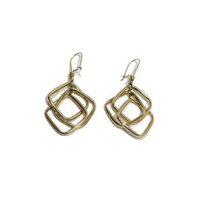 گوشواره طلا روژان طرح لوزی سه تایی