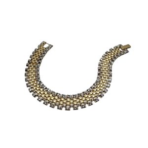 دستبند رولکس 7 ردیف سفید و طلایی