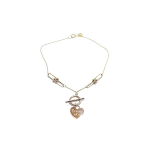 دستبند طلا ترکیبی قلب تیفانی کلاسیک