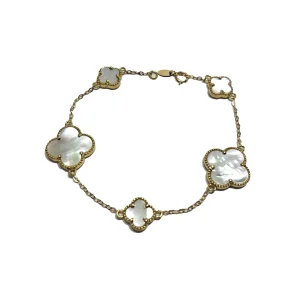 دستبند طلا ونکلیف 5 گل صدفی