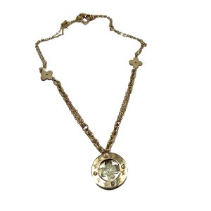 گردنبند طلا طرح گل لویی ویتون