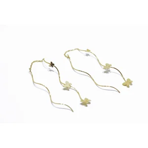 گوشواره طلا دوبل طرح پیچ پروانه باران