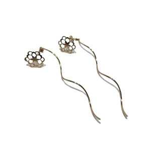 گوشواره مینیمال طلا طرح پیچ گل