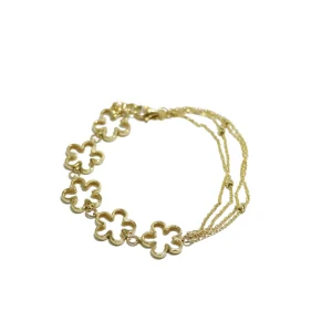 دستبند طلا سری نازنین طرح پنج گل فری