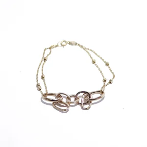 دستبند طلای ترکیبی ماشه طرح ساعی