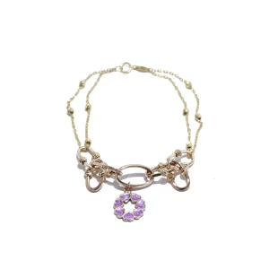 دستبند طلای ترکیبی ماشه طرح ماهان