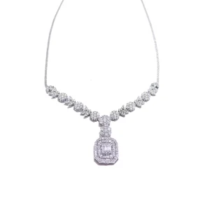 گردنبند طلا جواهر سفید