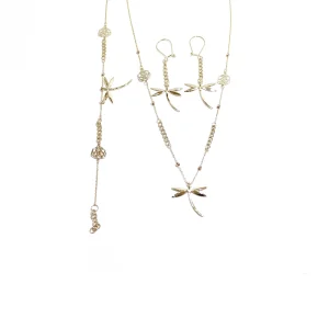 سرویس طلا سری ونوس طرح سنجاقک و گل