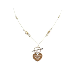 گردنبند طلا ترکیبی قلب تیفانی کلاسیک