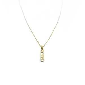 گردنبند طلا لیزری طرح پلاک طولی لاو