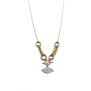 گردنبند مینیمال ترکیبی شمیم طرح چشم نظر
