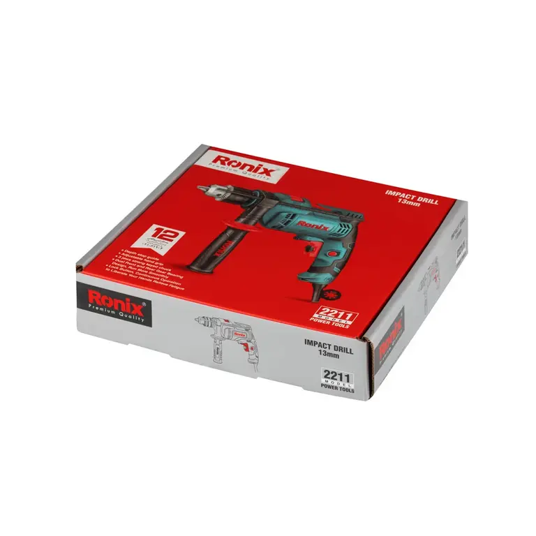 دریل چکشی 13 میلی‌متر-600 وات-3000 دور بر دقیقه-آچاری