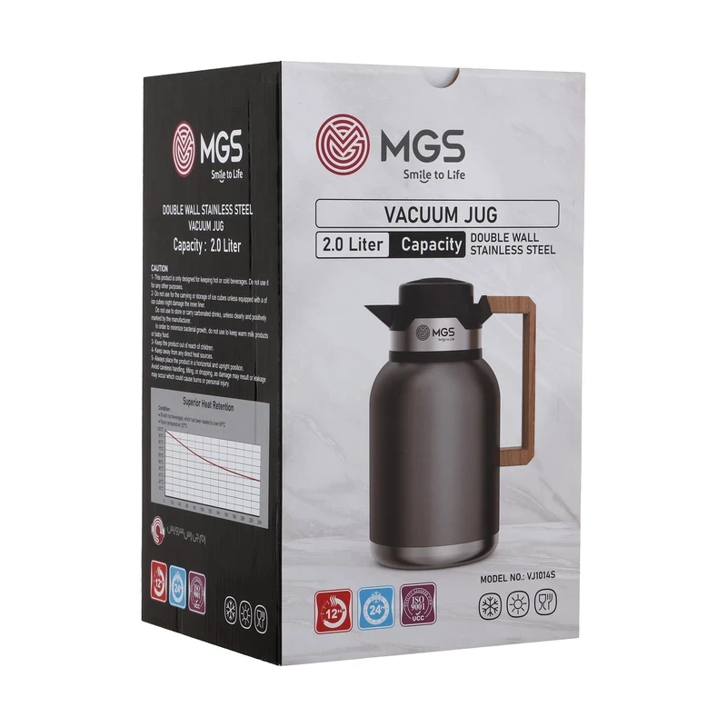 فلاسک ام جی اس 2 لیتری مدل VJ1014S بدنه استیل