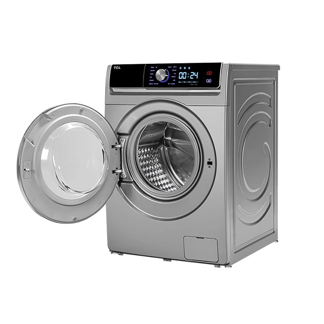 ماشین لباسشویی تی سی ال مدل K104-ASI ظرفیت 10 کیلوگرم نقره ای