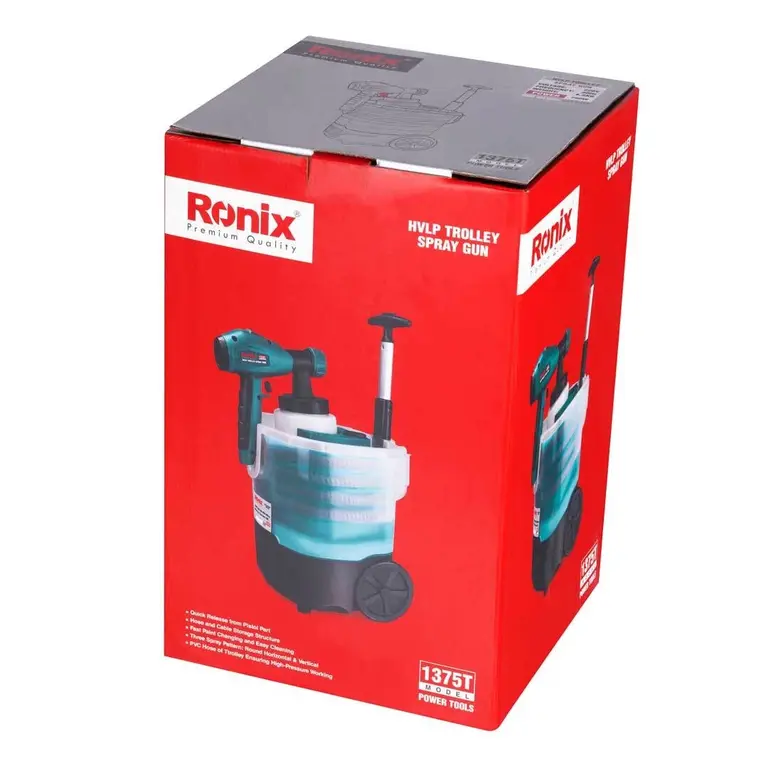 پیستوله برقی 750 وات به همراه چرخ دستی رونیکس مدل 1375T