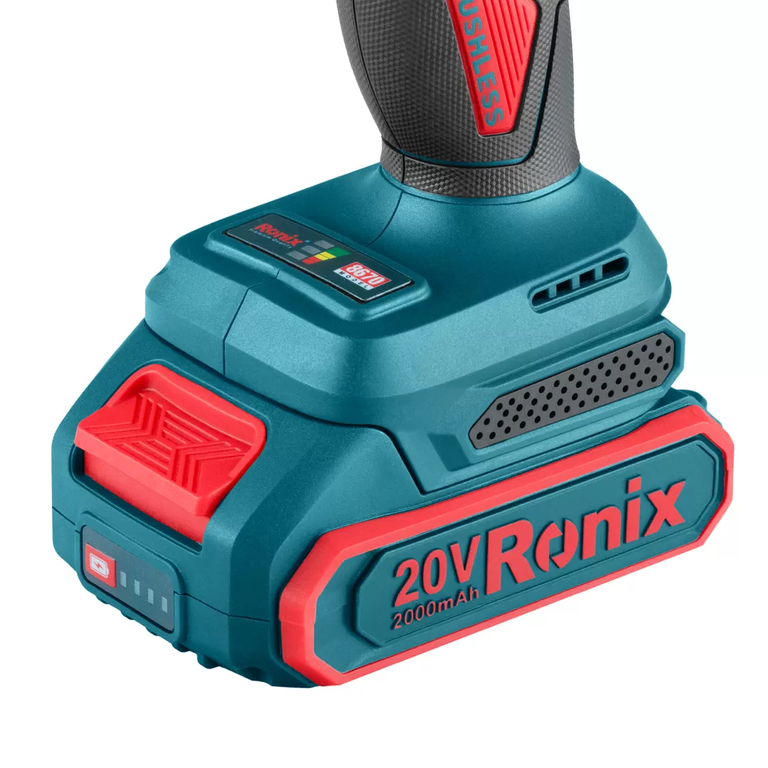 دریل شارژی براش لس 20 ولت چکشی رونیکس مدل 8670
