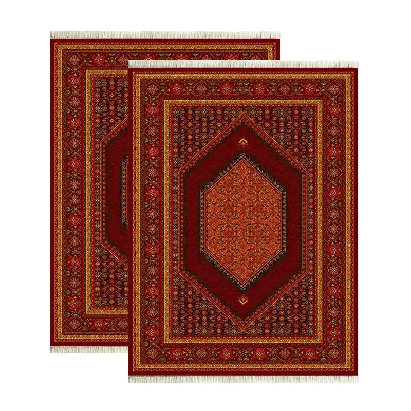 فرش 700 شانه آکریلیک ریزماهی زرشکی جفتی