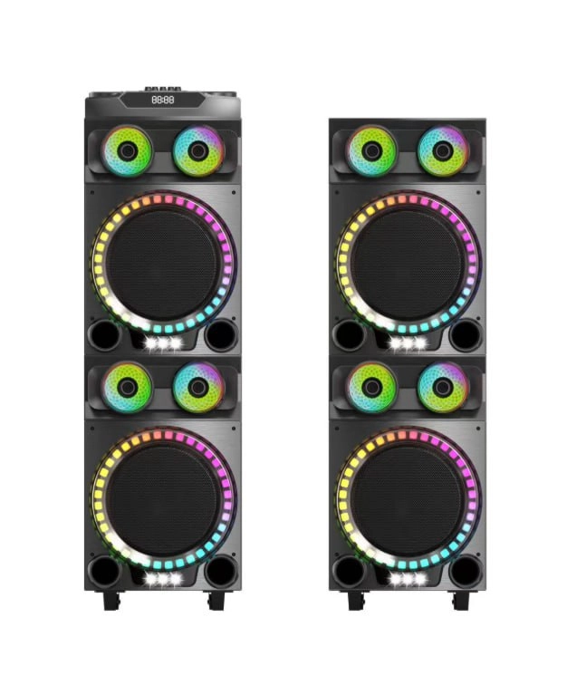 اسپیکر دوقلو بلوتوثی لومکس مدل onyx دارای 4 ساب ووفر 12 اینچ، USB،AUX، رقص نور، میکروفن