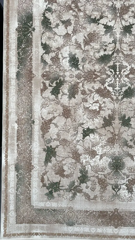 فرش 1200 شانه اکرلیک طرح 4031 زمینه سبز