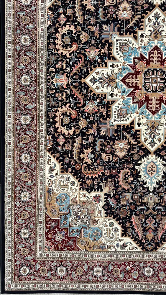 فرش 1200 شانه اکرلیک طرح هریس زمینه سرمه ای