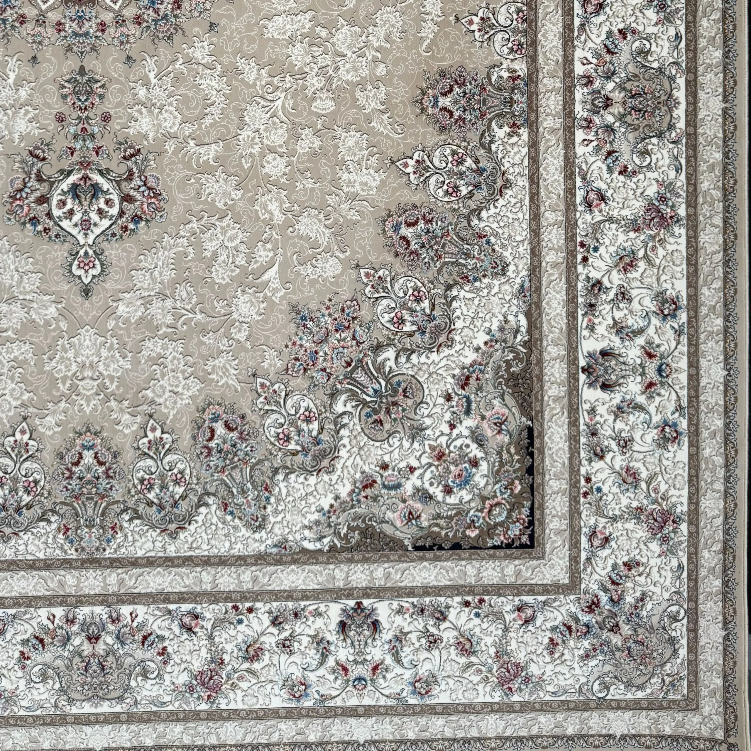 فرش 1200 شانه اکرلیک طرح نگین زمینه صدفی