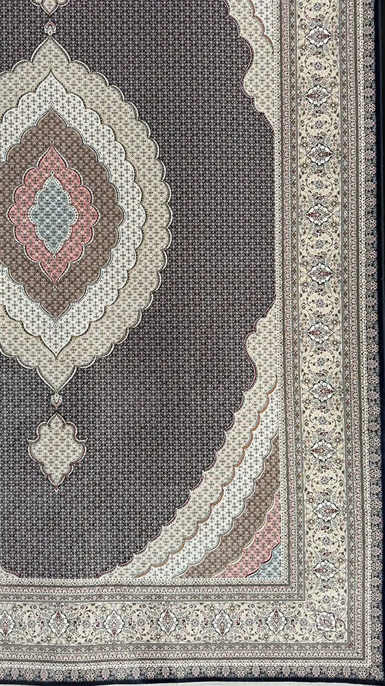 فرش 1200 شانه اکرلیک طرح ریز ماهی زمینه سرمه ای