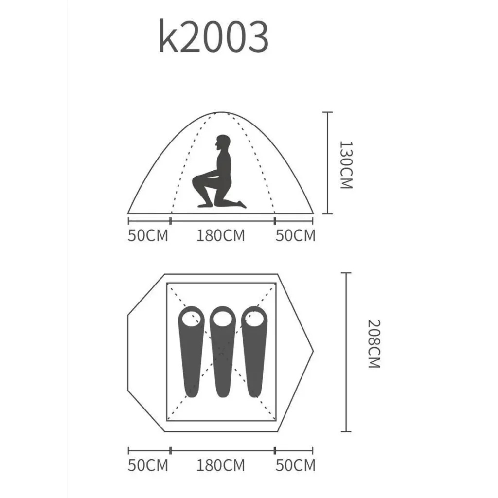 چادر k2003 کله گاوی (پکینیو) 3 نفره