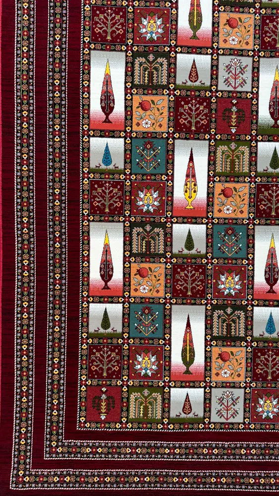 فرش 700 شانه اکرلیک طرح مروارید زمینه لاکی